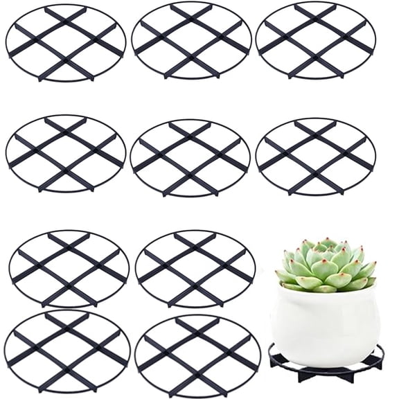 Djiypn 10 Pack Plant Saucer Drainage Rack Stand Flower Pot Level Feet Elevator Support Holder Vase Lifter Bottom Drainer Flowerpot Risers Plants Root Rot Prevention,3.95"