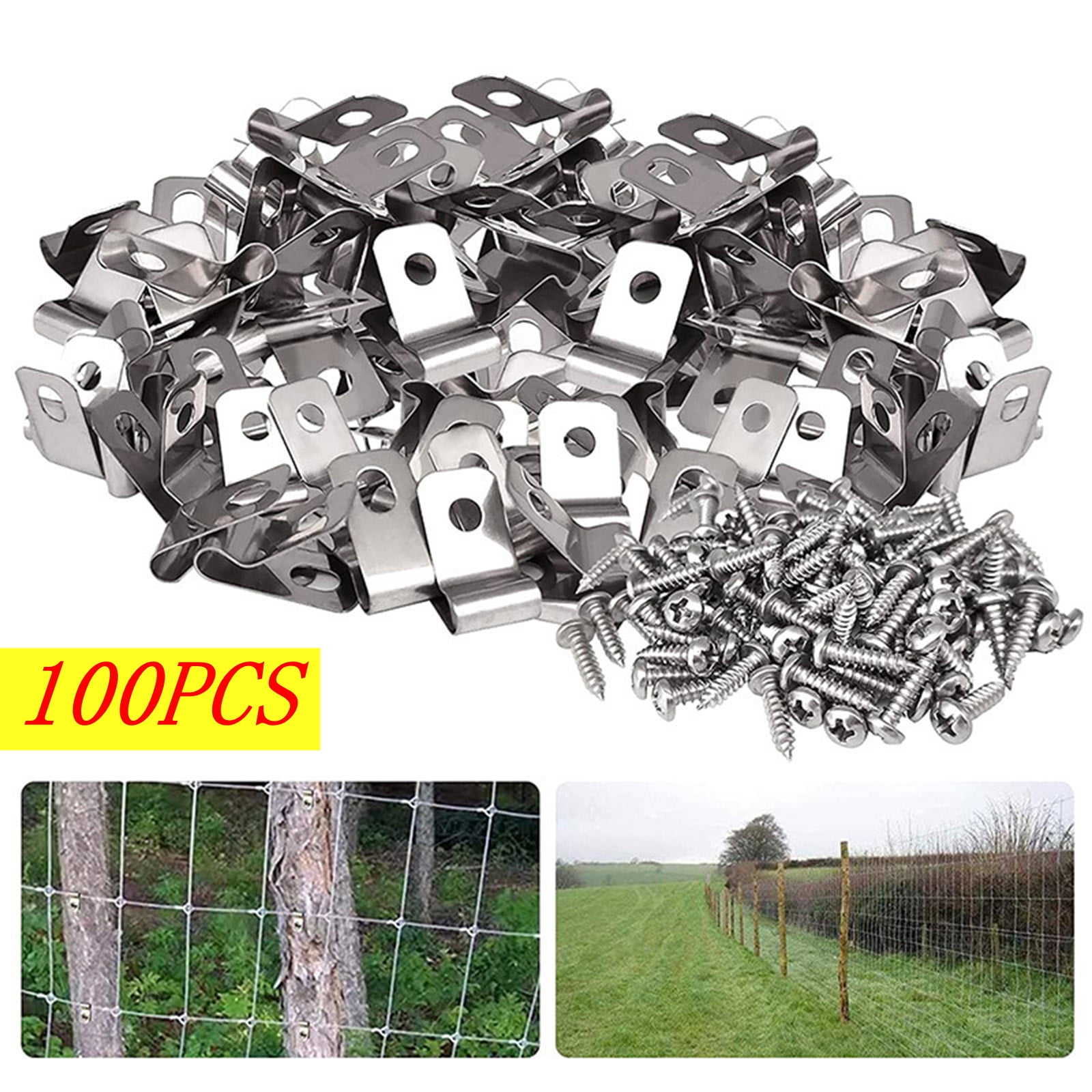 Walbest 100 Pcs Fence Wire Clamps With Screws Stainless Steel Rust