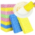 thumbnail image 1 of Djiypn 10pc Wood Pulp Sponge Wiping for Kitchen Cleaning, Soft and Non Scratch for Dishes and Counters, Individual Packaging for Hygiene, Ideal for Home Use, 1 of 8