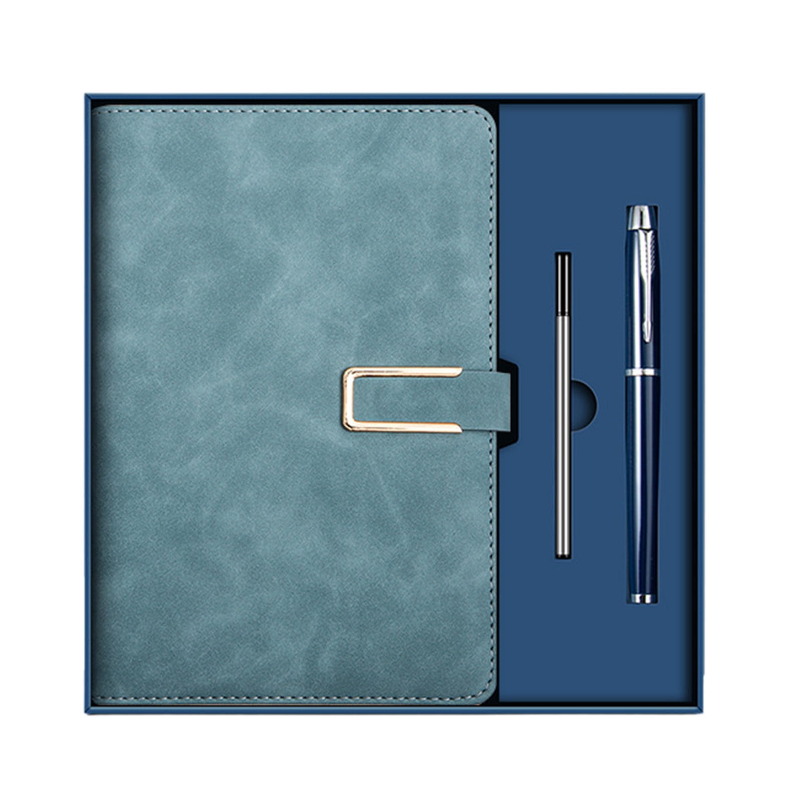 Djiypn 1Pack Journal Notebook, Hardcover Meeting Notebooks, A5 Ruled Thick Classic with Pen Loop Notebook Journals for Writing, for Women Men Home Office, Blue