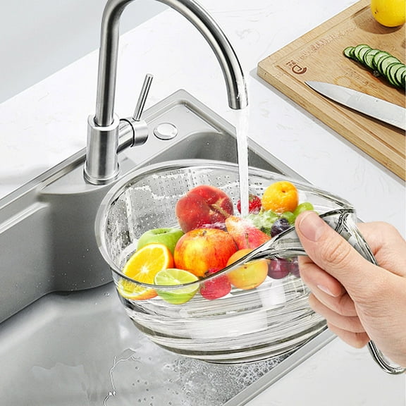 Djiypn 2-In-1 Rice Strainer,Large Rice Washer Beans Washer Strainers And Colanders - Washing Bowl for Fruit ,Rice Washing Bowl with StrainerMultifunctional Drain Basket