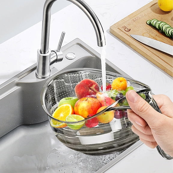 Djiypn 2-In-1 Rice Strainer,Large Rice Washer Beans Washer Strainers And Colanders - Washing Bowl for Fruit ,Rice Washing Bowl with StrainerMultifunctional Drain Basket