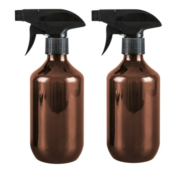 Djiypn 2-Pack Leakproof Spray Bottles (300ml/10oz) - Fine Mist & Jet Stream | Refillable Plastic Bottles for Hair Styling, Plant Misting, Cleaning Solutions (Brown)