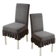 thumbnail image 1 of Djiypn 2 Packs Square Jacquard&nbsp;Dining Chair Slipcover with Skirt, Kitchen Chair Furniture Protector Stretch Chair Covers for Dining Room, Restaurant, Kitchen, Party (Black), 1 of 8