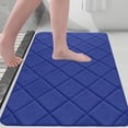 thumbnail image 1 of Djiypn 20"x32" Ultra Thin Bathroom Rugs, Low Profile Bath Mat Non-Slip Under Door Absorbent Shower Rug Washable Indoor Door Mat Small, Blue, 1 of 8