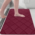 thumbnail image 1 of Djiypn 20"x32" Ultra Thin Bathroom Rugs, Low Profile Bath Mat Non-Slip Under Door Absorbent Shower Rug Washable Indoor Door Mat Small, Red, 1 of 8