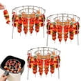 thumbnail image 1 of Djiypn 2026 New Air Fryer Grill Skewer Rack, Stainless Steel BBQ Kabob Set, 24 Vertical Meat Skewers with Round Hanging (3 Pack), 1 of 8