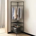thumbnail image 1 of Djiypn 3 Tier Corner Shelf Stand, 68.5" Living Room Shelf Organizer with Metal Frame, Small Corner Shelf for Bathroom Organization & Storage, Black Corner Shelf for Kitchen Decor Accessories, 1 of 8