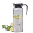 thumbnail image 1 of Djiypn 37oz Plastic Pitcher for Fridge, 1.1 Liter Square Water Pitcher with Lid, Heat Resistant Tea Pitchers, Leak Proof Juice Jug, Clear Kettle&nbsp;for Hot/Cold Beverage, Gray, 1 of 8