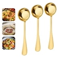 thumbnail image 1 of Djiypn 3Pcs Dinner Spoons Set, Stainless Steel Large Tablespoons, Metal Cutlery Spoon, Soup Spoon, Spoons Silverware for Home, Kitchen, Restaurant, Dishwasher Safe 7.36Inch, Gold, 1 of 8