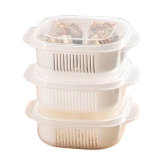 Djiypn 3Pcs Fruit Containers for Fridge, Strawberry Storage Containers for Fridge, Food Storage Container with Lid, Removable Colander Basket for Rinsing and Draining, Keep Produce Fresh Longer