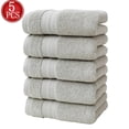 thumbnail image 1 of Djiypn 5 Pack Premium Hand Towels Set, 14 x 28 inches, Cotton Towels, Ultra Soft and Highly Absorbent Towels for Bathroom, Gym, Shower, Hotel, and Spa, Green, 1 of 8