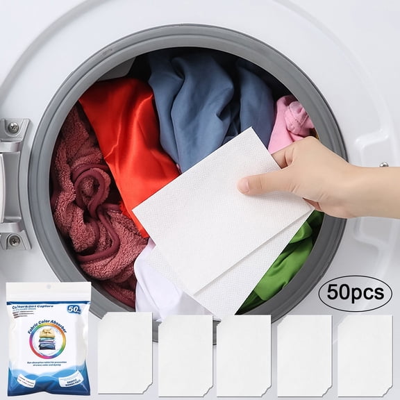 Djiypn 50 Color Catching Laundry Sheets, Prevents Dye Transfer for Mixed Loads, Safe for All Fabrics including Delicates