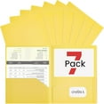 thumbnail image 1 of Djiypn 7 Pack Folders with Pockets, Plastic Folders with Pockets, 2 Pocket Folders Bulk, Heavy Duty File Folders, Letter Size Folders Business Folder Office Filing Supplies, Yellow, 1 of 8