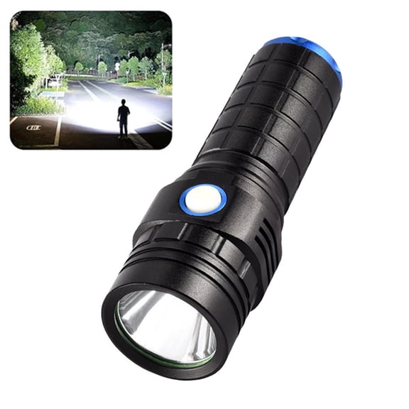 Djiypn Adjustable Focus LED Flashlight with High Brightness and Rechargeable - Waterproof for Hiking Camping by Outdoor Enthusiasts