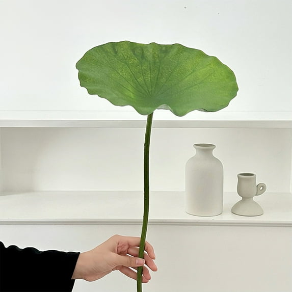 Djiypn Artificial Water Lily Flower Bouquet Silk Fake&nbsp;Lotusly&nbsp;Plant Bunch Lotus for Hotel Shop Office Cabinet Fish Tank Decoration (#L)