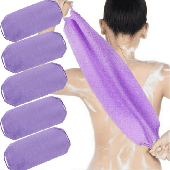 Djiypn Back Scrubber for Shower,5 Pack Stretchable Exfoliating Body Scrubber Washcloth Towel Deep Cleans Skin Massages Back Washer for Shower Men Women