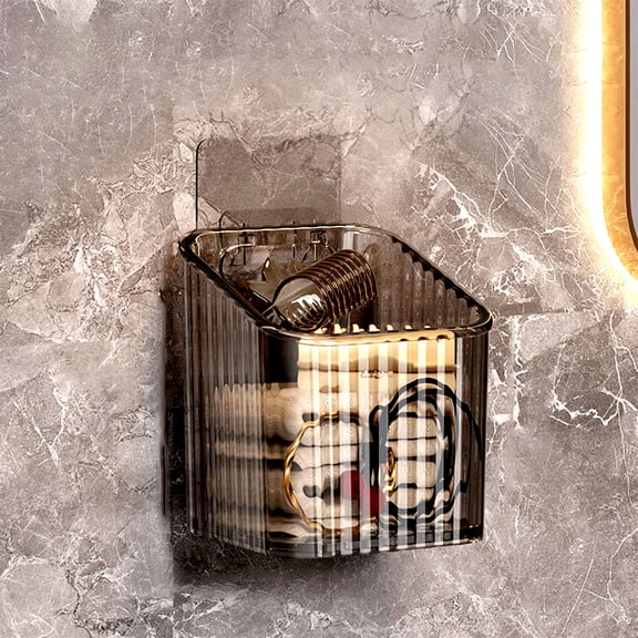 Djiypn Bath Storage Organizer, Adhesive Shower Caddy Shower Organizer, Small Wall Mounted Holder No Drill Shelves Rack, 1Pack, Gray