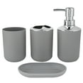 thumbnail image 1 of Djiypn Bathroom Accessories Set, 4-Piece Bathroom Accessory Set, Toothbrush Holders Set, Soap Dispenser, Tumbler, Toothbrush Cup, Soap Dish, Bathroom Organizer for Modern Bathrooms(Gray), 1 of 6