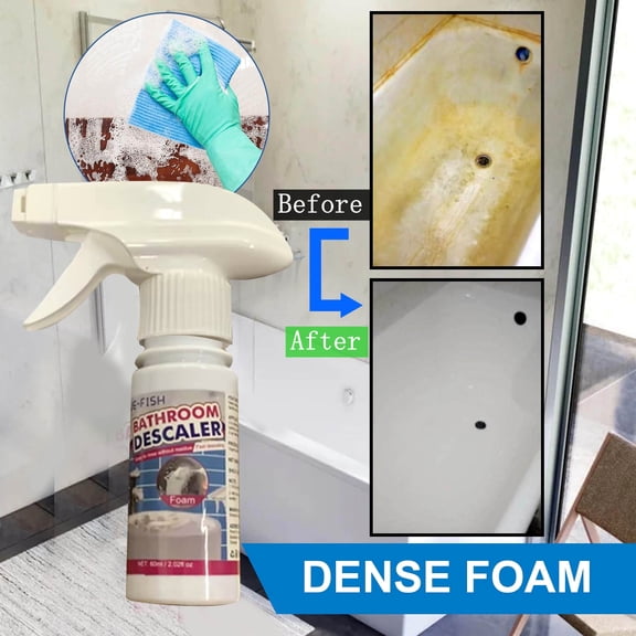 Djiypn Bathroom Cleaner Bathroom Glass Descaler To Tile Faucet Remover Tub Cleaner, 60ml