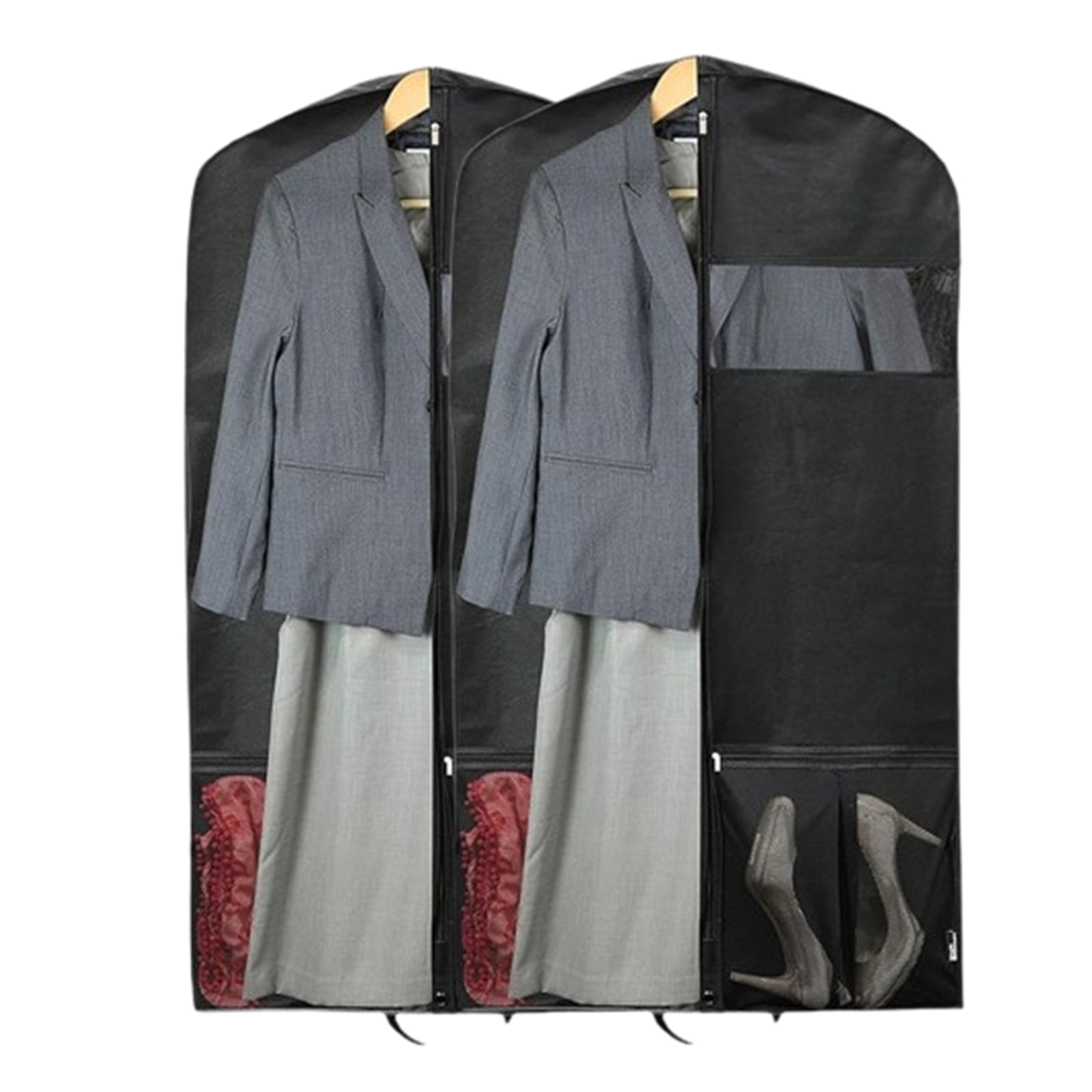Djiypn Breathable Foldable Garment Bag with Clear Window - Perfect for Travel and Closet Storage, Ideal for Professionals and Frequent Travelers to Keep Suits, Dresses, Dust-Free and Wrinkle-Free