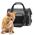 thumbnail image 1 of Djiypn Cat Carrier, Soft-Sided Pet Travel Carrier for Small Cats,Dogs Puppy Comfort Portable Foldable Pet Bag Airline Approved (16"L x 12"H x 9.45W", Gray), 1 of 7