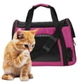 thumbnail image 1 of Djiypn Cat Carrier, Soft-Sided Pet Travel Carrier for Small Cats,Dogs Puppy Comfort Portable Foldable Pet Bag Airline Approved (16"L x 12"H x 9.45W", Pink), 1 of 7
