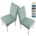 thumbnail image 1 of Djiypn Chair Covers for Dining Room Set of 4, Stretch Parson Chair Slipcovers for Kitchen Chairs, Removable&nbsp;Washable Chair Protectors, Leaves-Green, 1 of 7