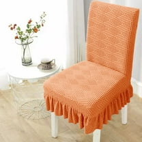 Djiypn Chair Covers For Dining Room Stretch Chair Slipcovers With Skirt For Kitchen Seat Protectors Wedding Banquet Decor Kids Spandex Fabric Washable