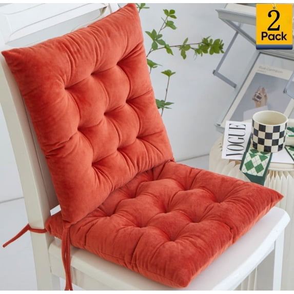 Djiypn Chair Cushions Set of 2, Outdoor/Indoor Chair Pads for Dining Chairs 2 Pack, Soft Seat Cushions for Kitchen, Dining Room, Office, Patio Chairs, 15.5"x15.5"x2.75", Yellow