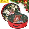 thumbnail image 1 of Djiypn Christmas Wreath Storage Bag 36" - Garland Holiday Container with Clear Window - Tear Resistant Fabric - 2 Pack (36 Inch, Red), 1 of 9