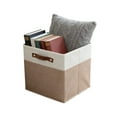 thumbnail image 1 of Djiypn Collapsible Fabric Storage Cube Bins with 2 Reinforced Handles, Foldable Storage Organizer Baskets for Closet, Shelves, Living Room | 12"x12"x12", 1 Pack, Khaki, 1 of 9