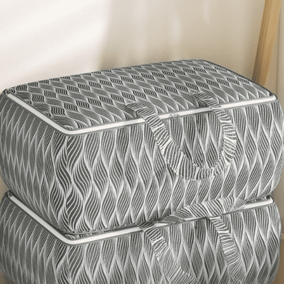 Djiypn Comforter Storage Bags for Blanket Clothes Bedding Sheet 1 Pack Grey | Breathable Fabric, Reinforced Handles, for Comforters Bedding Pillows and Sheets, Closet and Bedroom Storage