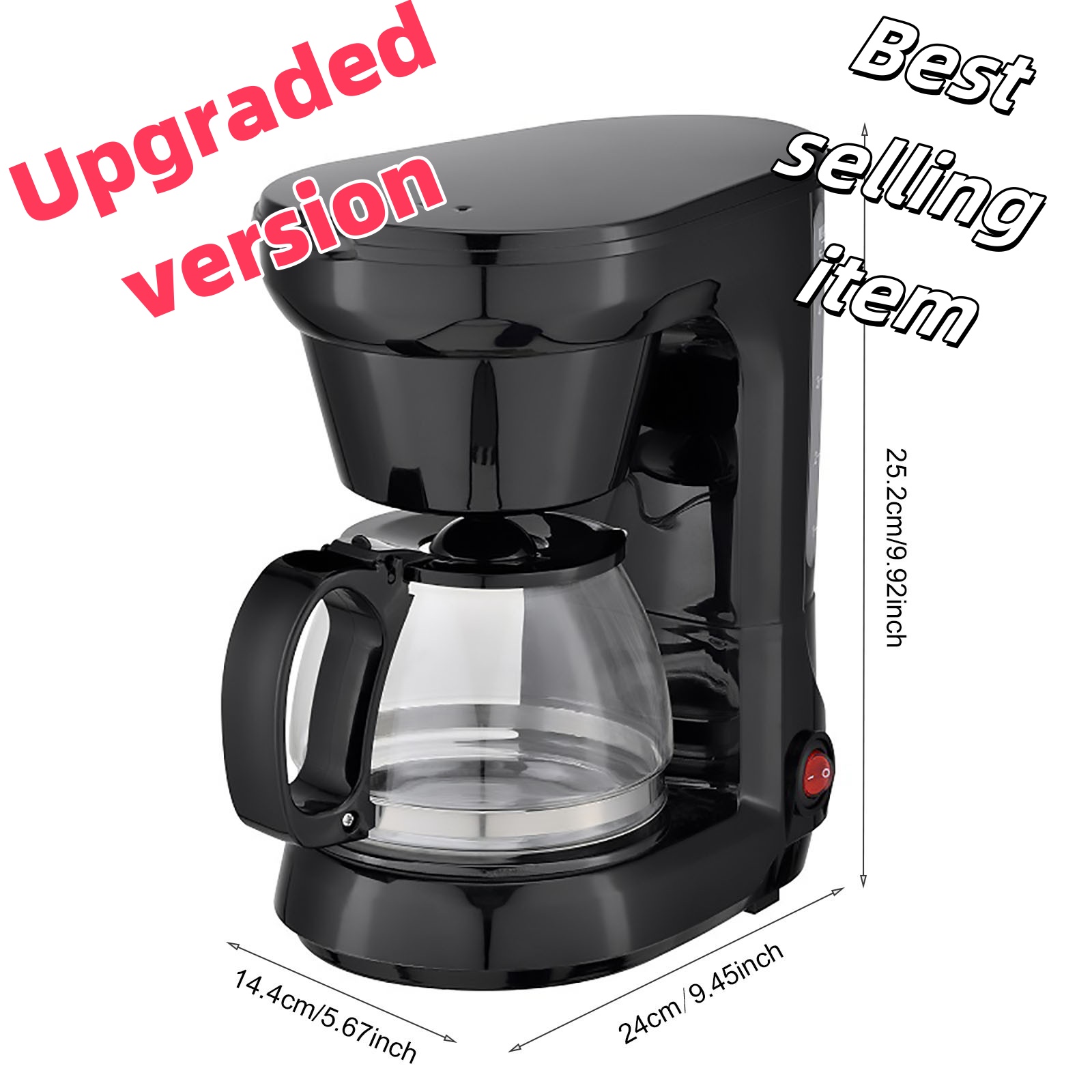 Djiypn Compact & High-Capacity, Electric Heated Drip Coffee Maker for Rich Aroma Every Sip