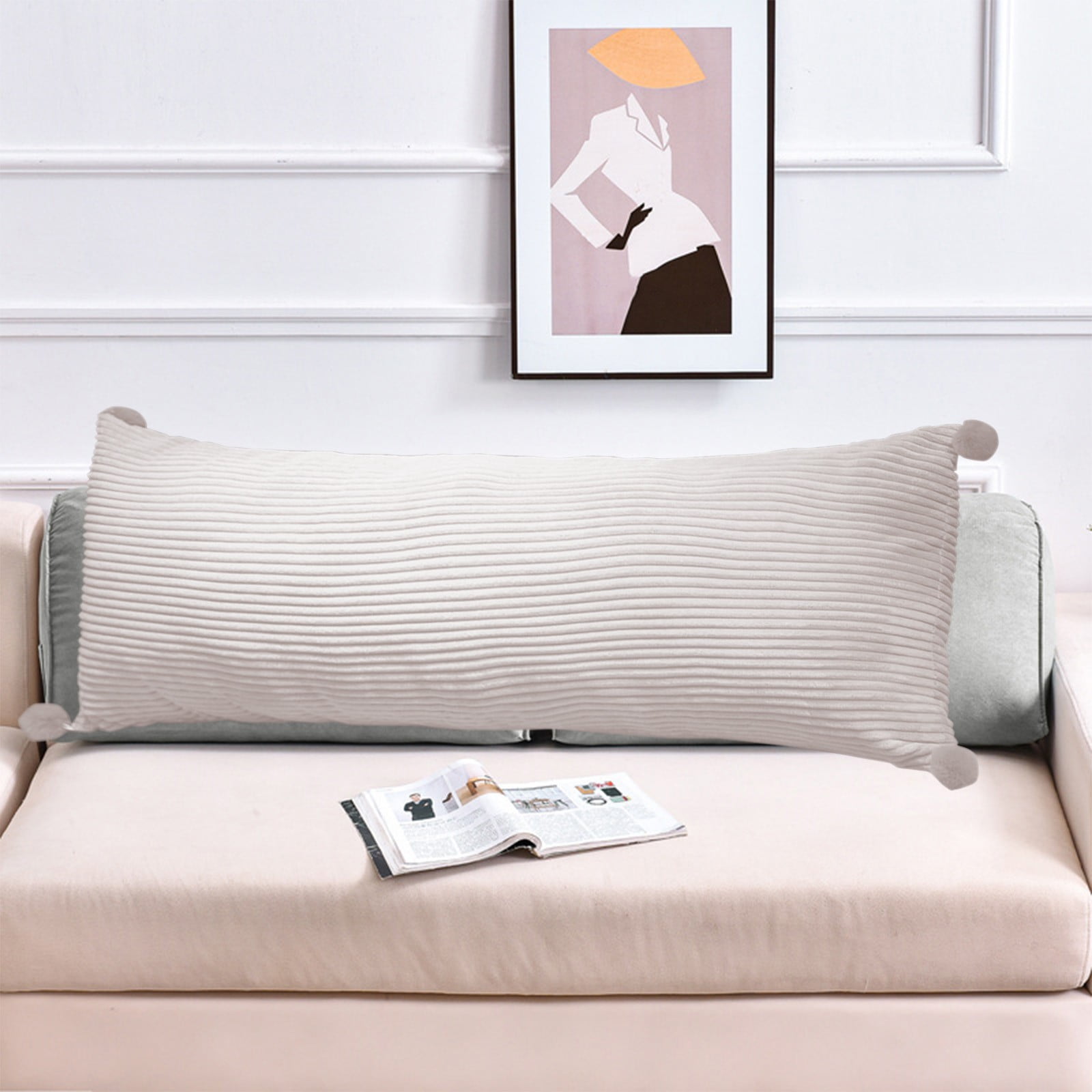 Your Zone Gray Wale Cord Body Pillow 20 x 48 Walmart