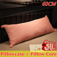 thumbnail image 1 of Djiypn Cooling Shredded Body Pillow - Bed Pillows for Adults - Zipper Closure Bed Pillows for Sleeping with Washable Cover - 23.7x11.8 inch, Pink, 1 of 8