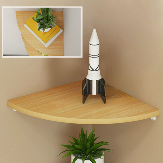 Djiypn Corner Floating Shelves, 5.9" Rustic Wood Corner Floating Shelves, Wall Mount Storage for Bathroom Kitchen Living Room, Yellow