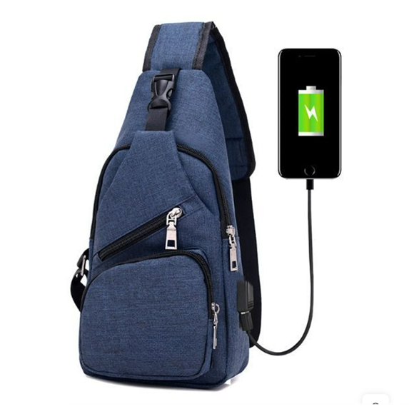 Djiypn Crossbody Bags for Women Men Trendy Sling Bag Bakpack Casual Chest Bag with Adjustable Strap for Outdoors Hiking Traveling - Dark Blue
