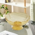 thumbnail image 1 of Djiypn Cute Fruit Bowl - Decorative Plastic Pedestal Bowls for Kitchen & Dining Table, Versatile Centerpiece Display for Fruits, Snacks, Home Decor 10“, Gold, 1 of 7