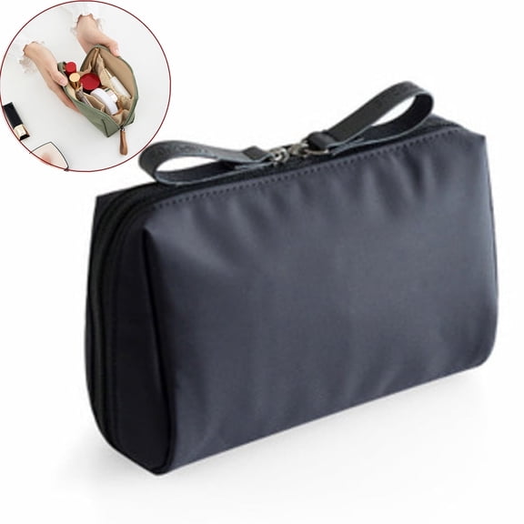 Djiypn Cute Small Pouch, Makeup Cosmetic Bag,Make up Bag for Purse,Toiletry Zipper Pouch,Electronic Organizer Travel Case,Storage Pouches for Organization, Black