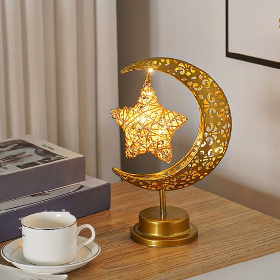 Djiypn Decorative Moon-Star Night Light,Cute LED Table Night Lamp Gift - Moon Star Sign for Birthday Party,Ba*by Shower,Ki*ds Room, Living Room Decor(Gold)