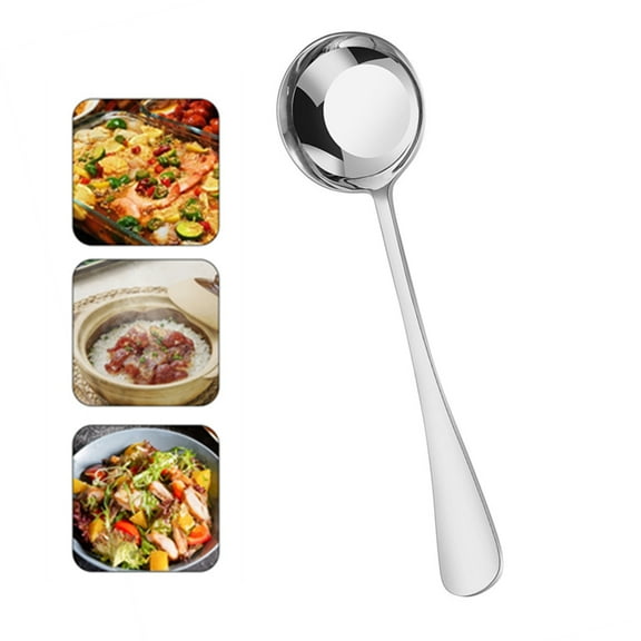 Djiypn Dinner Spoons Set, Stainless Steel Large Tablespoons, Metal Cutlery Spoon, Soup Spoon, Spoons Silverware for Home, Kitchen, Restaurant, Dishwasher Safe 7.36Inch, Silver