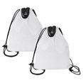 thumbnail image 1 of Djiypn Drawstring Backpack Sports Water Resistant String Bag Sport Gym Sackpack for Women Men Large with Handle, White, 1 of 7