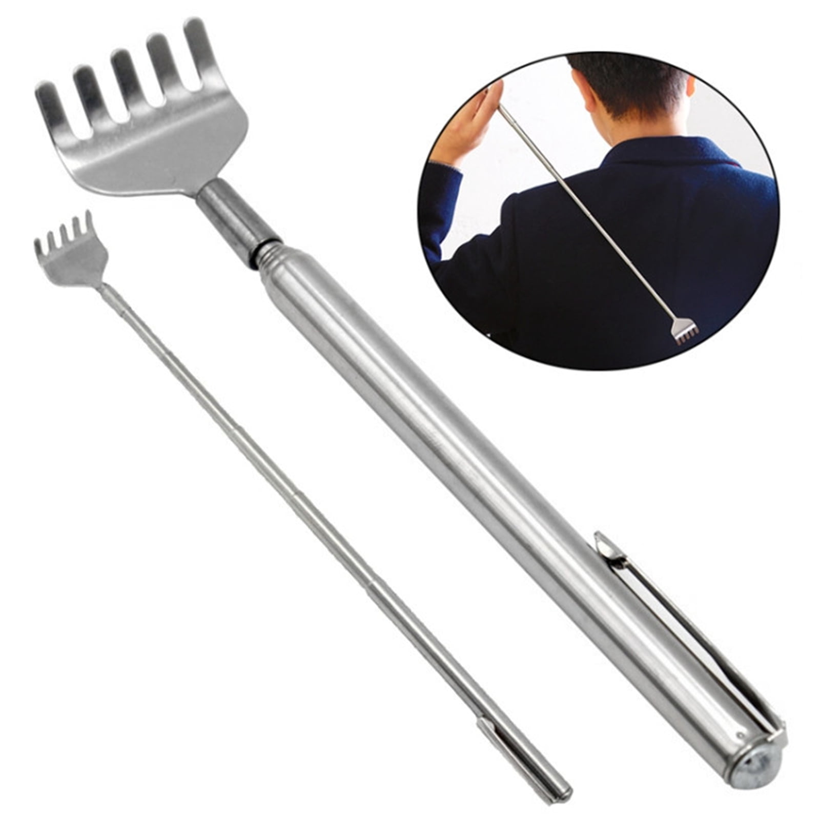 Djiypn Extendable Back Scratcher and Massager -Steel Claw for Itchy ...
