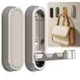 thumbnail image 1 of Djiypn Foldable Coat Hooks, Invisible Folding Retractable Wall Hooks, 1Pack Retractable Hook, Foldable Wall Hooks for Hanging Coats, Scarves, Hats, Bathrobes, Keys, Bags (Silver), 1 of 8