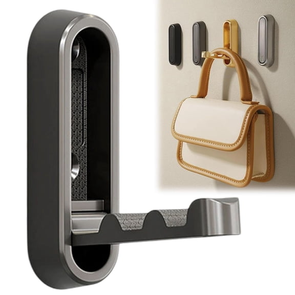 Djiypn Foldable Coat Hooks, Invisible Folding Retractable Wall Hooks, 1Pack Retractable Hook, Foldable Wall Hooks for Hanging Coats, Scarves, Hats, Bathrobes, Keys, Bags (Gray)