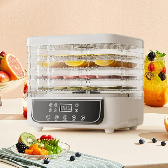 Djiypn Food Dehydrator Machine | 5 Stackable Trays Jerky Dryer with Digital Adjustable Timer & Temperature Control - Electric Food Preserver for Fruits, Veggies, Meats, Dried Snacks