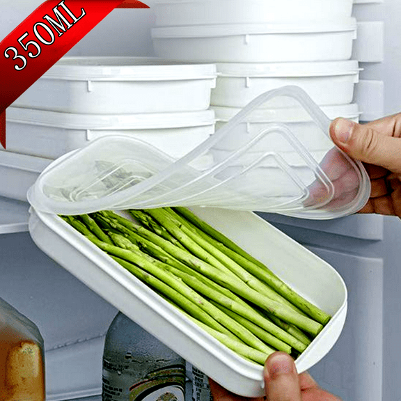 Djiypn Food Storage Container, (1-Pack) Plastic Food Containers with Lid, Stackable Portable Freezer Storage Containers - Tray to Keep Fruits, Vegetables, Meat and More (350ML)