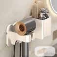 thumbnail image 1 of Djiypn Hair Dryer Holder Universal Wall Mount Blow Dryer Holder Strong Self Adhesive Hair Dryer Hanger with Plug&Cord Organizer Rack for Hair Dryer Holder Bathroom, Vanity, Cabinet, Beige, 1 of 7