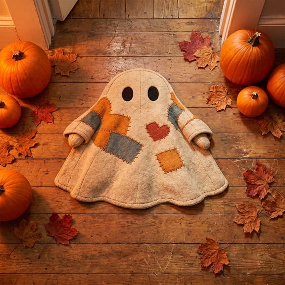 Djiypn Halloween Welcome Doormat 16"x24", Outdoor Front Door Mat with Halloween Decor Design, Non Slip Backing, Fall Halloween Welcome Mat for Front Porch Entryway Decor